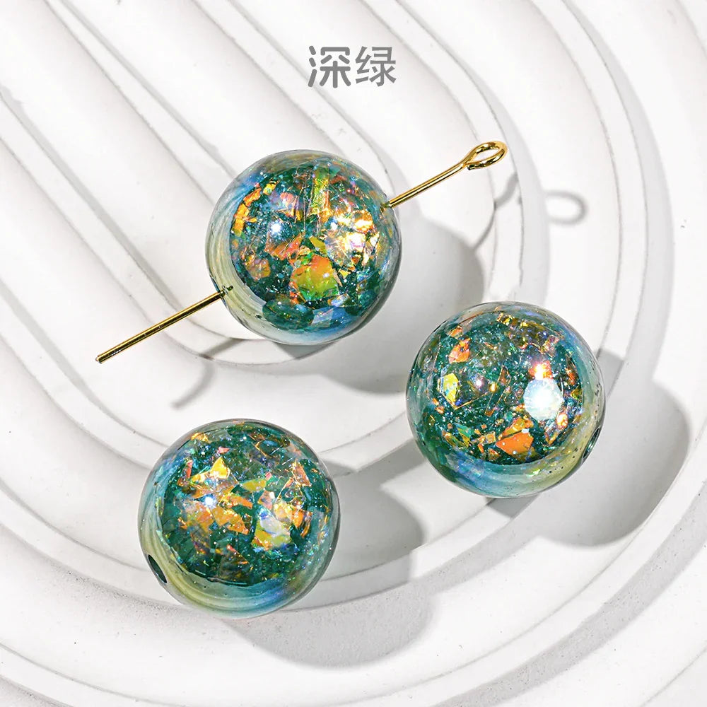 Acrylic-beads Electroplating dry crystal beads round loose beads