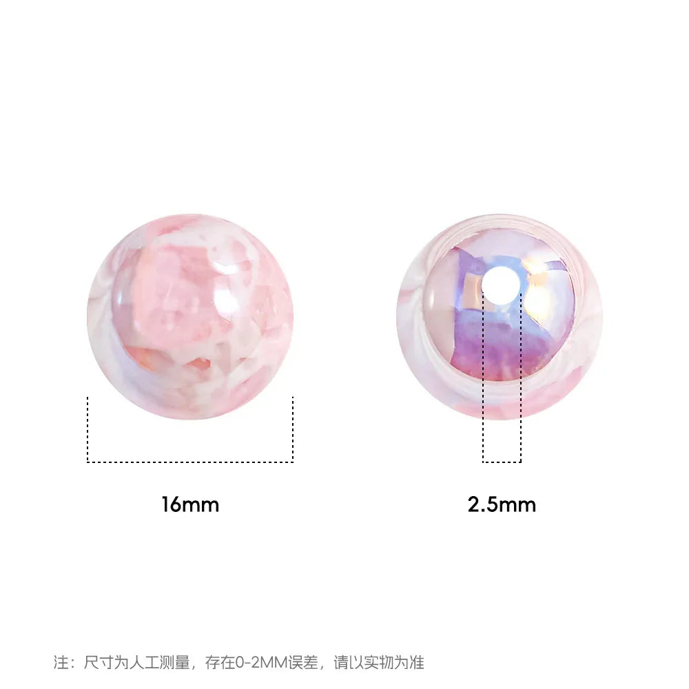 20 Rhyme Dyed Sugar Heart Diy Round Beads 16mm Loose Beads