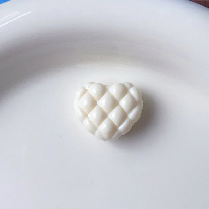Plaid Heart Beads Dopamine Love Beads