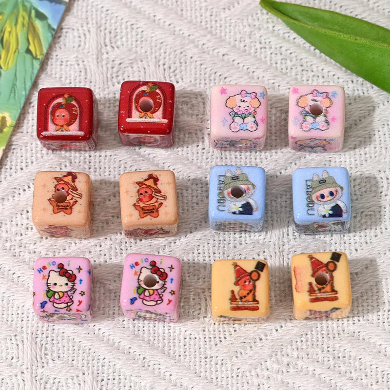 New Cartoon Square Bead Printing Cloth Cloth Beaded