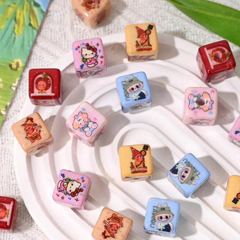 New Cartoon Square Bead Printing Cloth Cloth Beaded