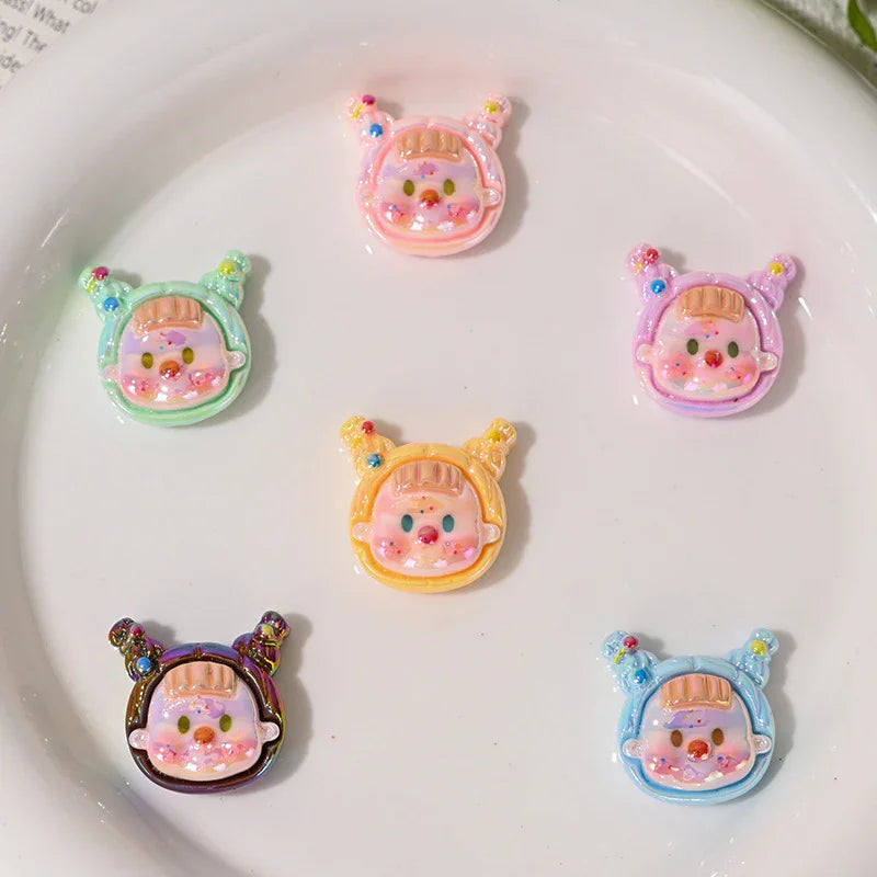 Cartoon Multi-sister Head with Holes, Loose Beads, Cute Doll Head