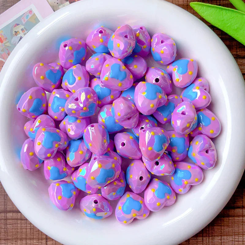 Acrylic Hand-painted Face Luminous Love Beads