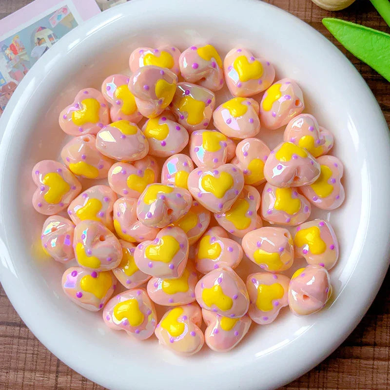 Acrylic Hand-painted Face Luminous Love Beads