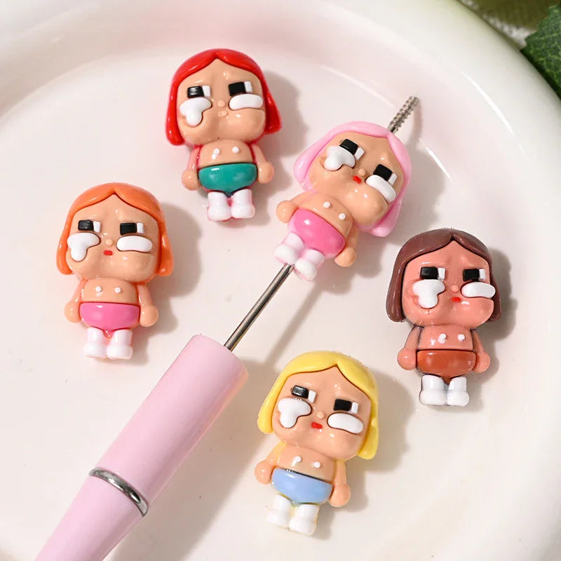 Cartoon Standing Cry Baby Rubber Beads Soft Rubber Beads Pen Beads