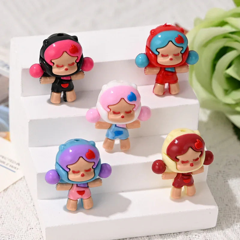 Cartoon SP Bubble Matt Soft Rubber Beads with Holes Stereo Cute