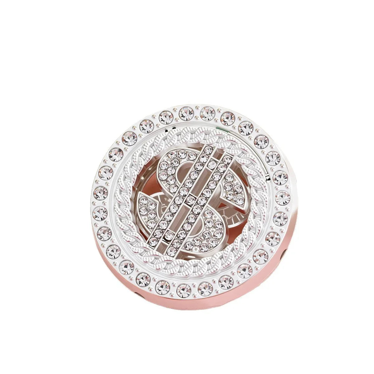 Diamond-encrusted Dollar Logo Straight-hole Beads