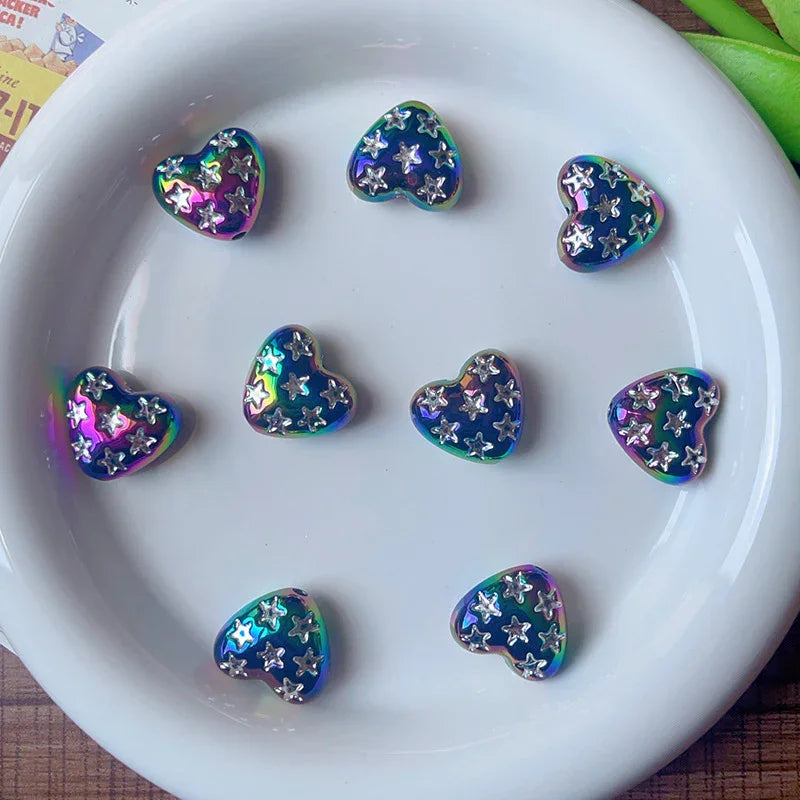 UV Color Plated Straight Hole Love Beads