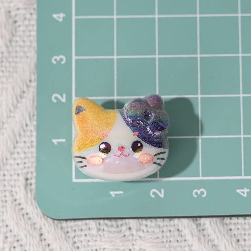 Cartoon Three-dimensional Cute Cat KT Straight Hole Loose Beads