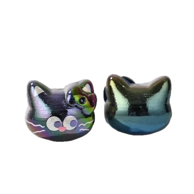 Cartoon Three-dimensional Cute Cat KT Straight Hole Loose Beads