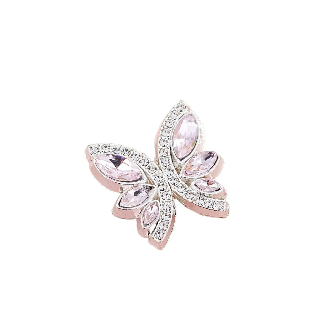 Diamond-encrusted Butterfly Metal Straight-hole Beads