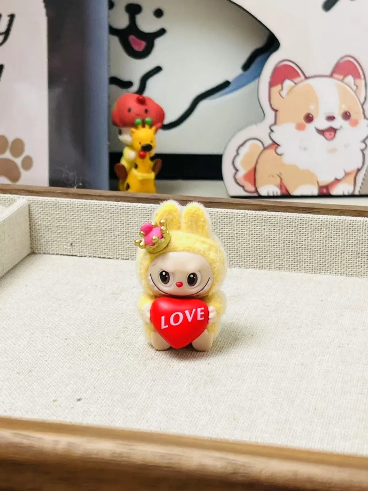 Labubu Flocking Sitting Party Diy Handmade Cream Glue (no Holes)