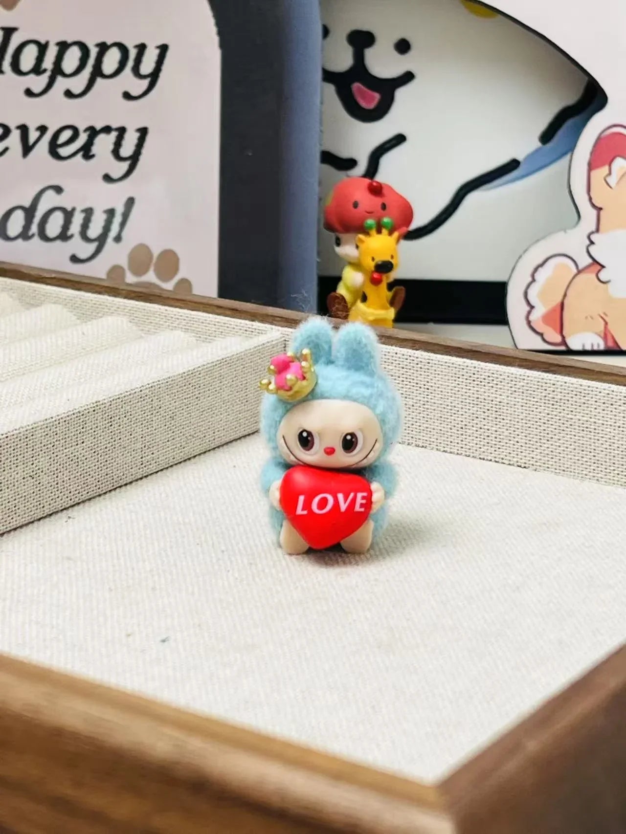 Labubu Flocking Sitting Party Diy Handmade Cream Glue (no Holes)