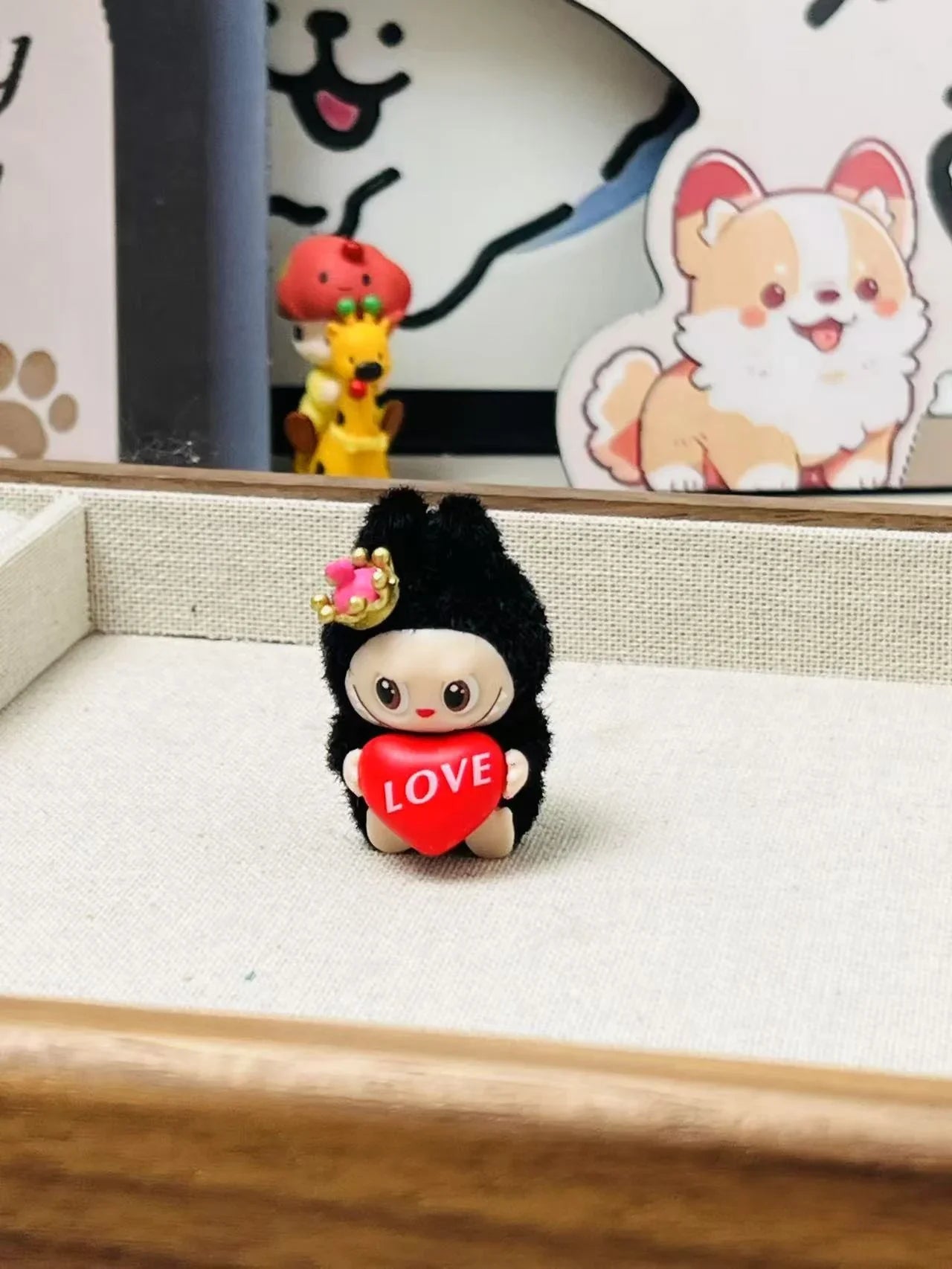 Labubu Flocking Sitting Party Diy Handmade Cream Glue (no Holes)