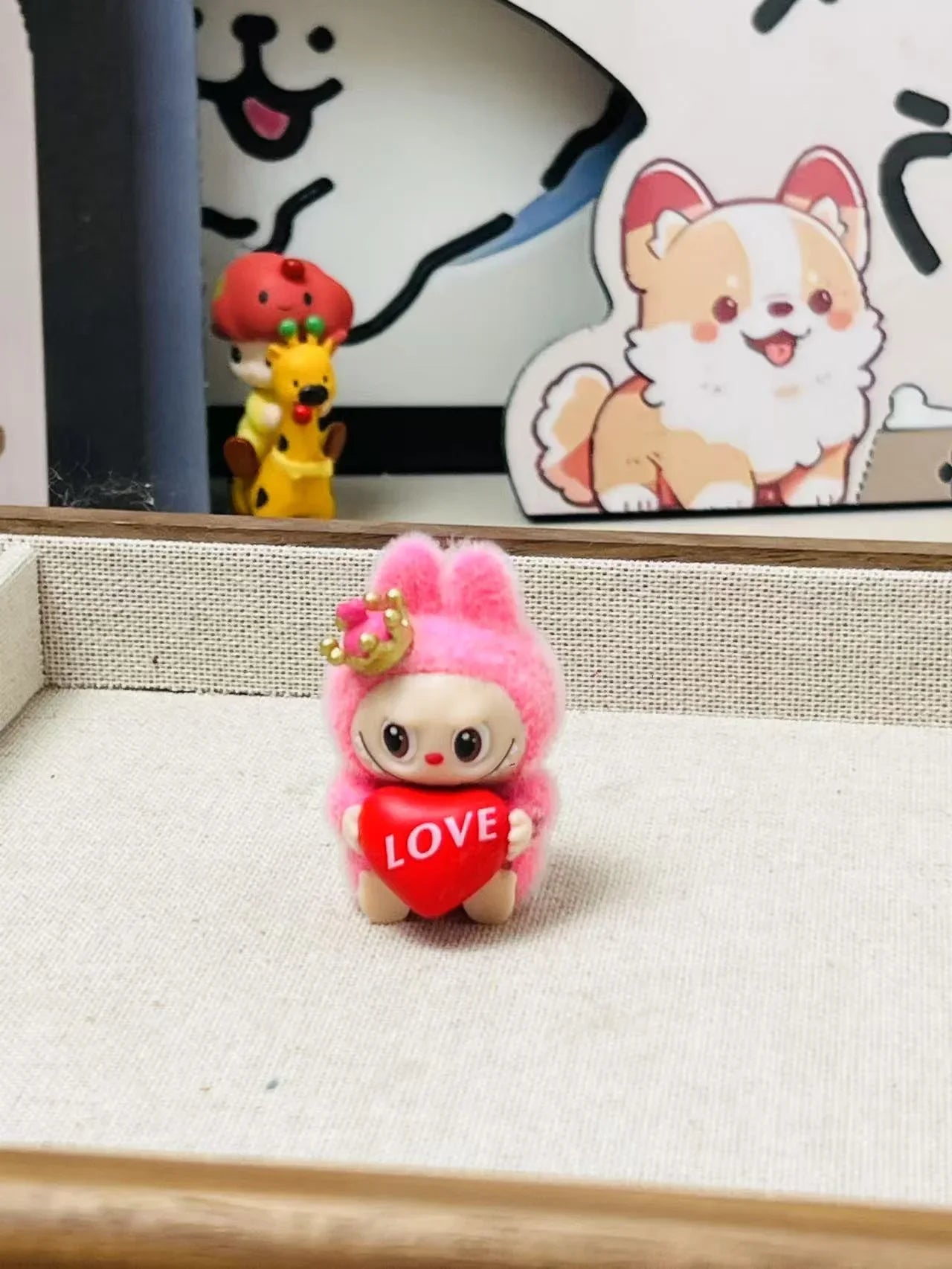 Labubu Flocking Sitting Party Diy Handmade Cream Glue (no Holes)