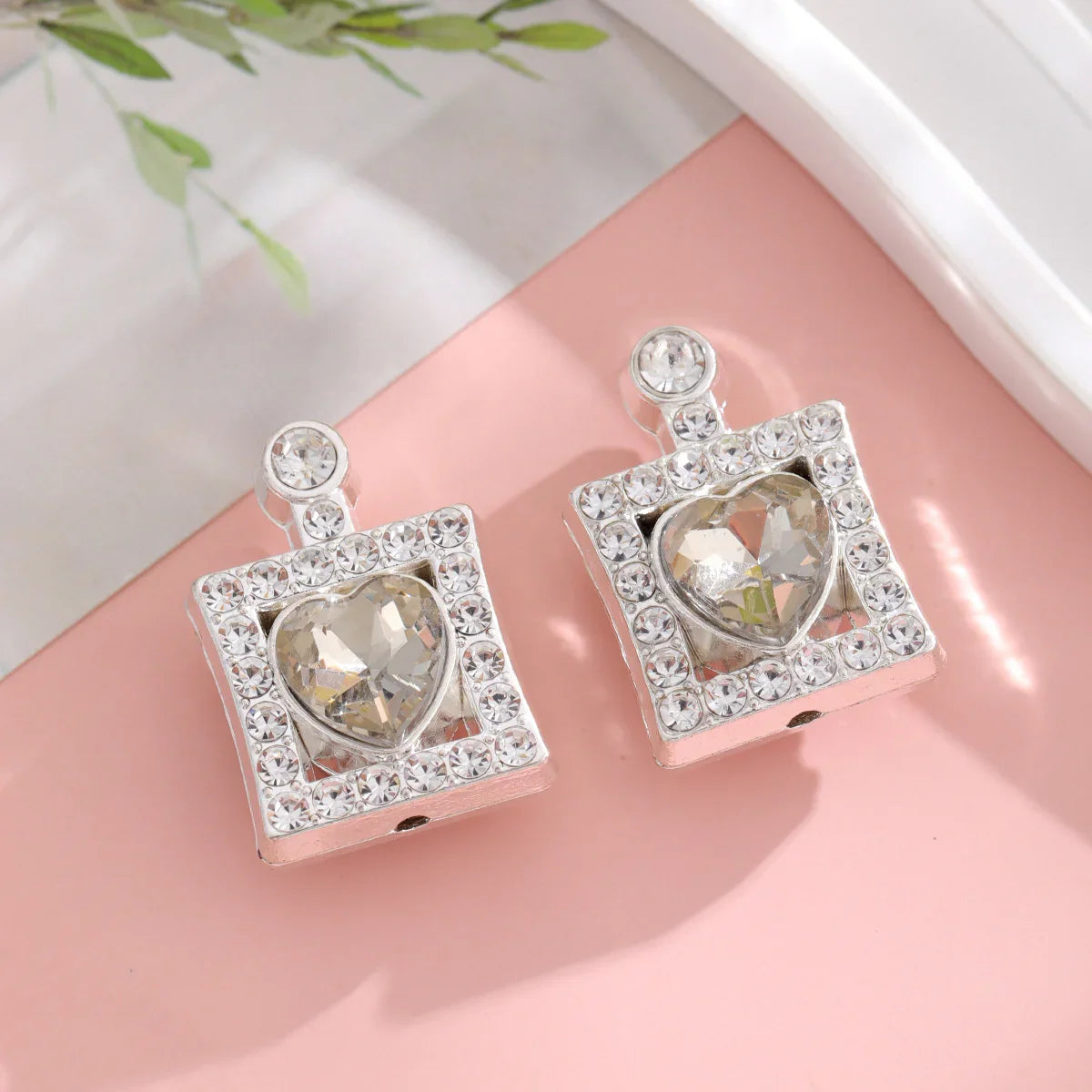 Alloy Double-sided Love Perfume Bottle Full of Drill Straight Hole String Pen Beads