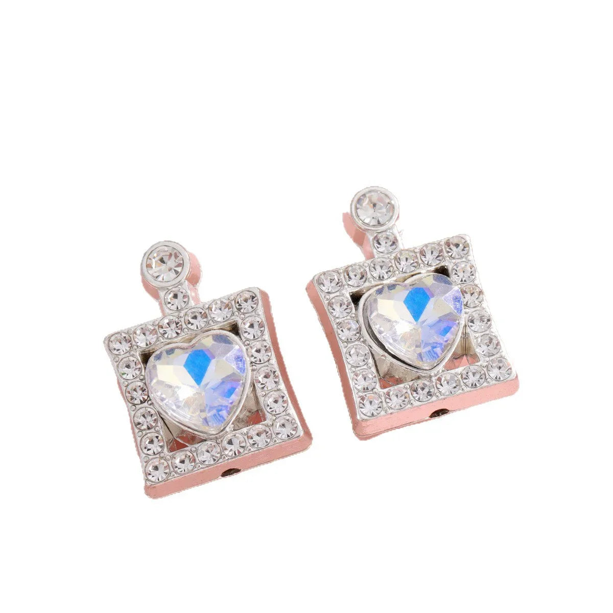 Alloy Double-sided Love Perfume Bottle Full of Drill Straight Hole String Pen Beads