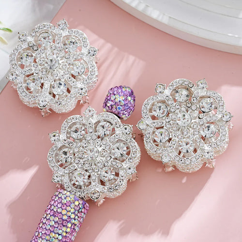 Double-sided Full Diamond Pearl Snowflake Straight Hole Beads