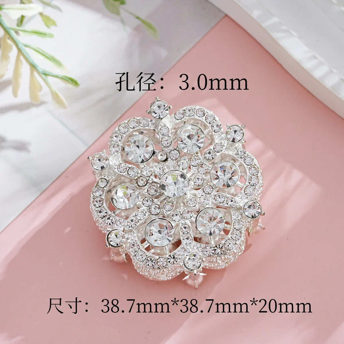 Double-sided Full Diamond Pearl Snowflake Straight Hole Beads