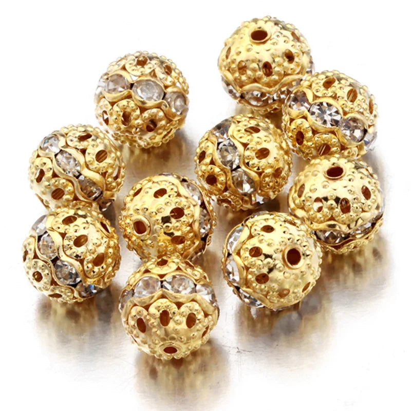10mm Hollow Rhinestone Beads Beads Accessories Crystal Diamond Ball
