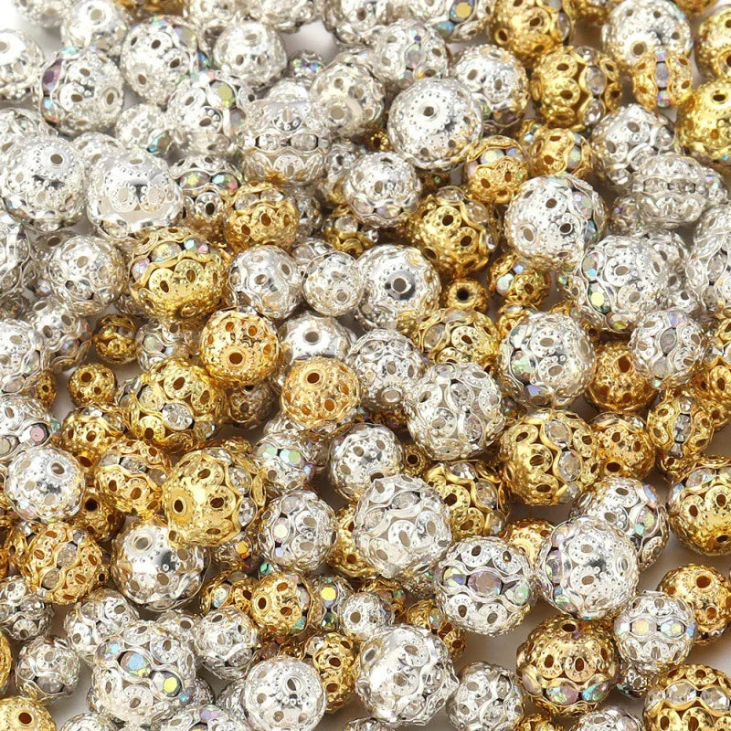 10mm Hollow Rhinestone Beads Beads Accessories Crystal Diamond Ball
