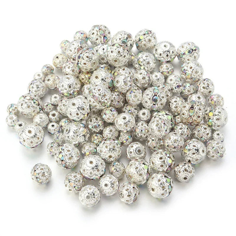 10mm Hollow Rhinestone Beads Beads Accessories Crystal Diamond Ball