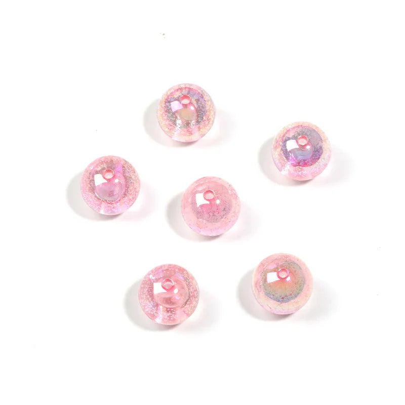 19mm Floral Crack Color Heart Plated Straight Hole Beads