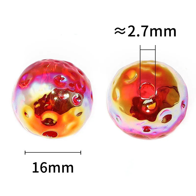 16mm UV plating starry sky moon beads irregular transparent beads