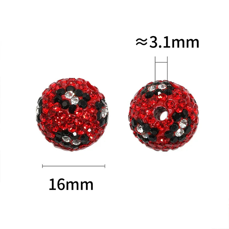 16mm Soft Clay Colored Full Drill Ball Straight Hole Beads