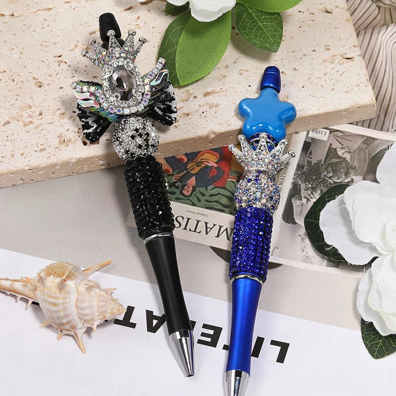 Alloy Straight Hole Colored Diamond Stereo Diamond Plating Crown Beads