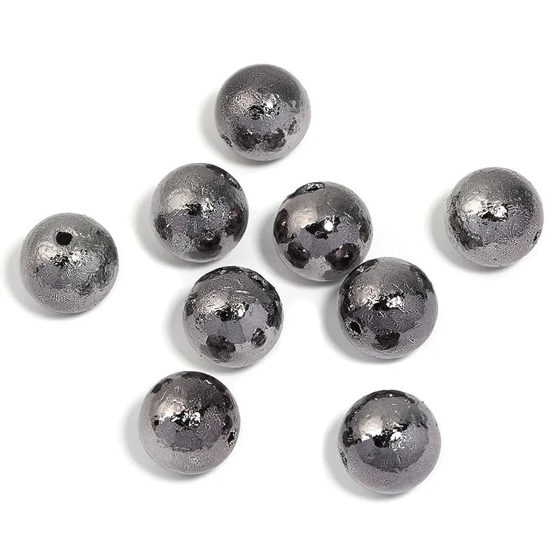 20mm Electroplated Imitation Gold Foil Metallic Color Crepe Leather Acrylic Beads