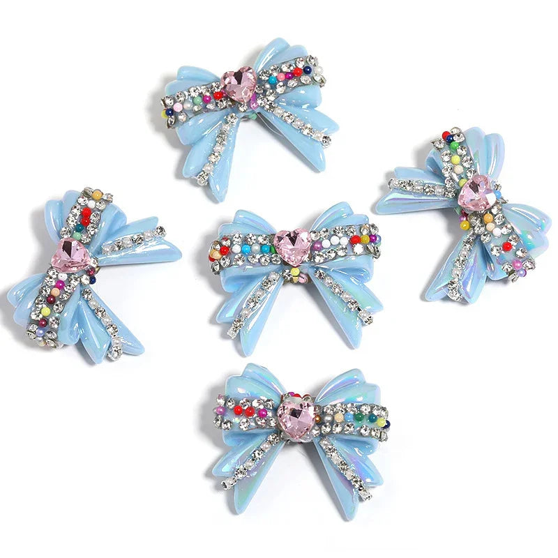 UV Color Plated Love Bow Chain Acrylic Beads