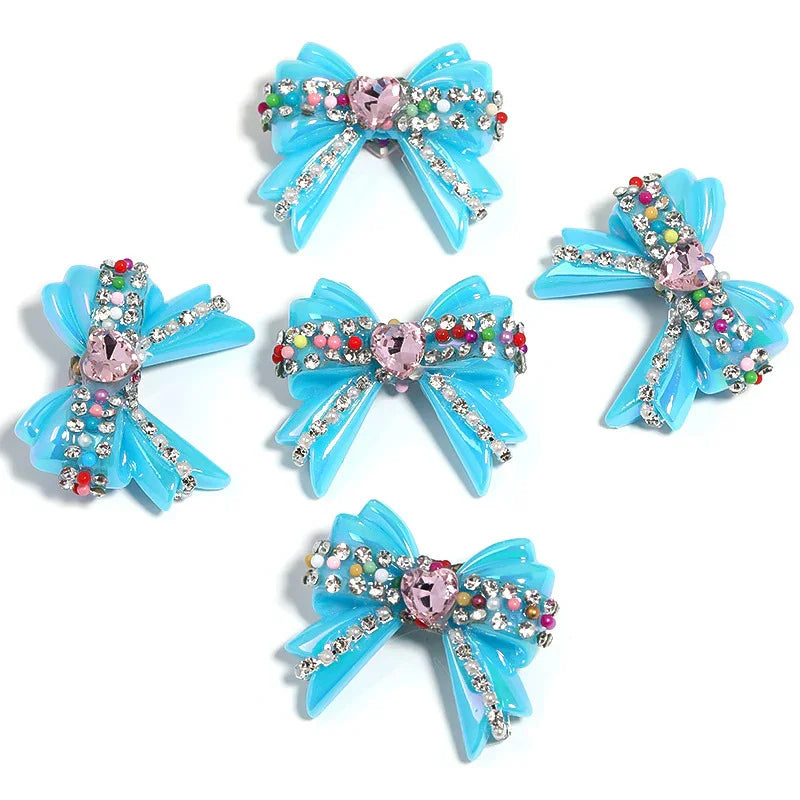 UV Color Plated Love Bow Chain Acrylic Beads