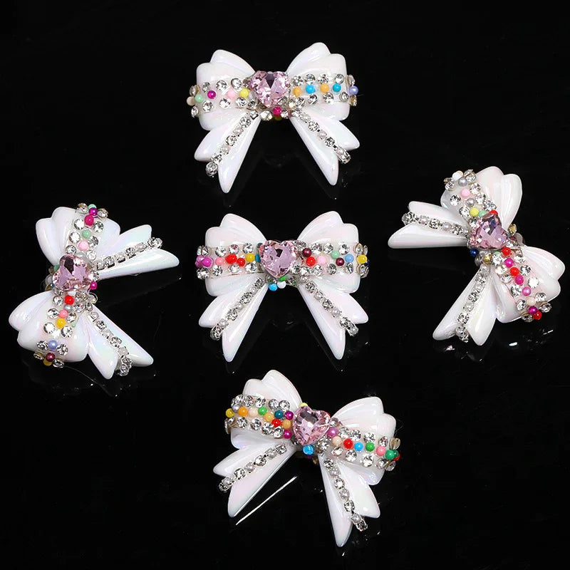 UV Color Plated Love Bow Chain Acrylic Beads