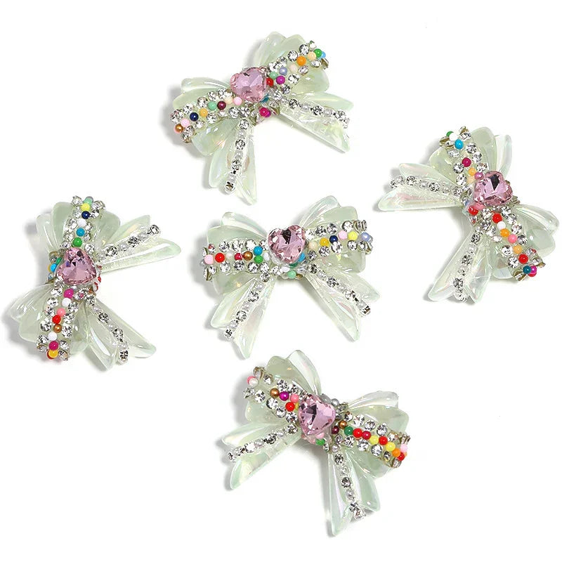UV Color Plated Love Bow Chain Acrylic Beads