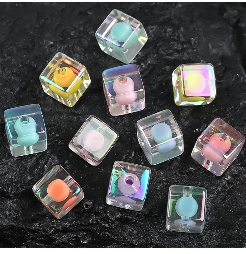 16MM UV Plating Acrylic Beads Rhombic Bead Medium Bead Section Square