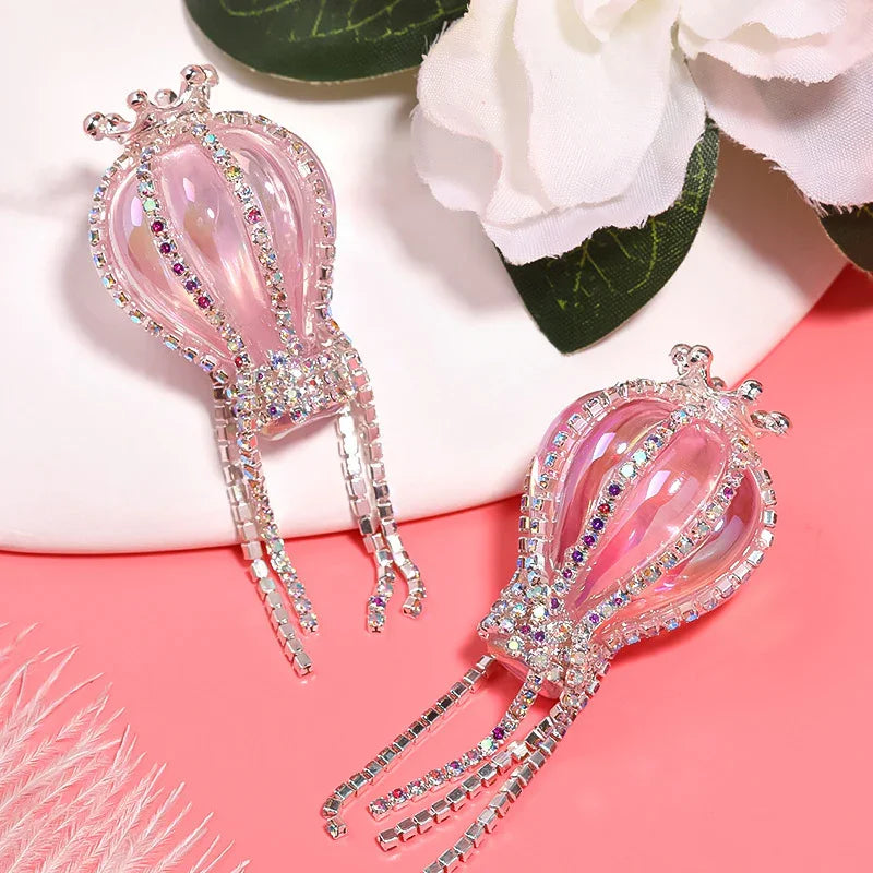 Rhinestone Crown Hot Air Balloon Acrylic Beads