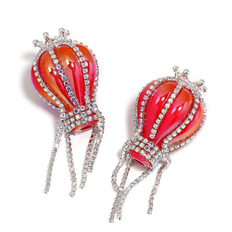 Rhinestone Crown Hot Air Balloon Acrylic Beads