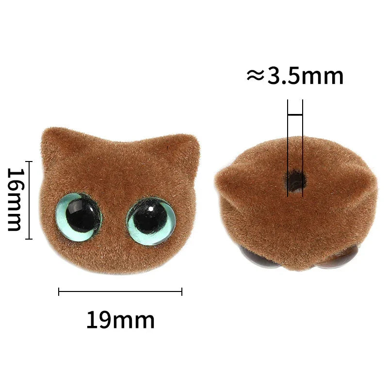 Flocking Cartoon Cat Eyes Big Eyes Kitten Acrylic Beads
