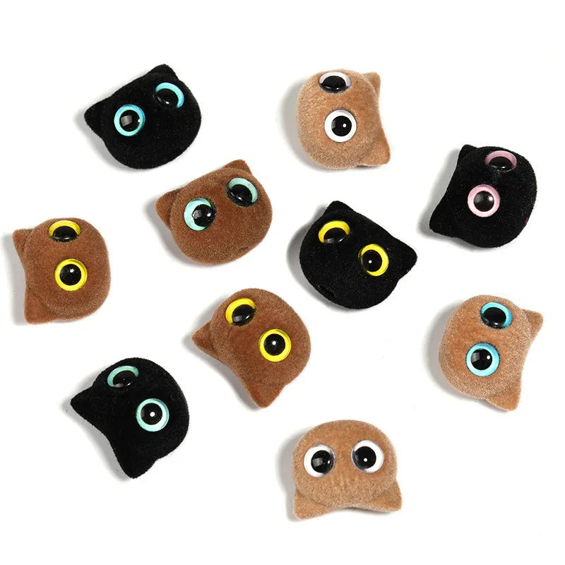 Flocking Cartoon Cat Eyes Big Eyes Kitten Acrylic Beads