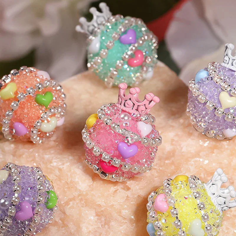 19MM Crown Sugar Beads Drill Ball Straight Hole Beads