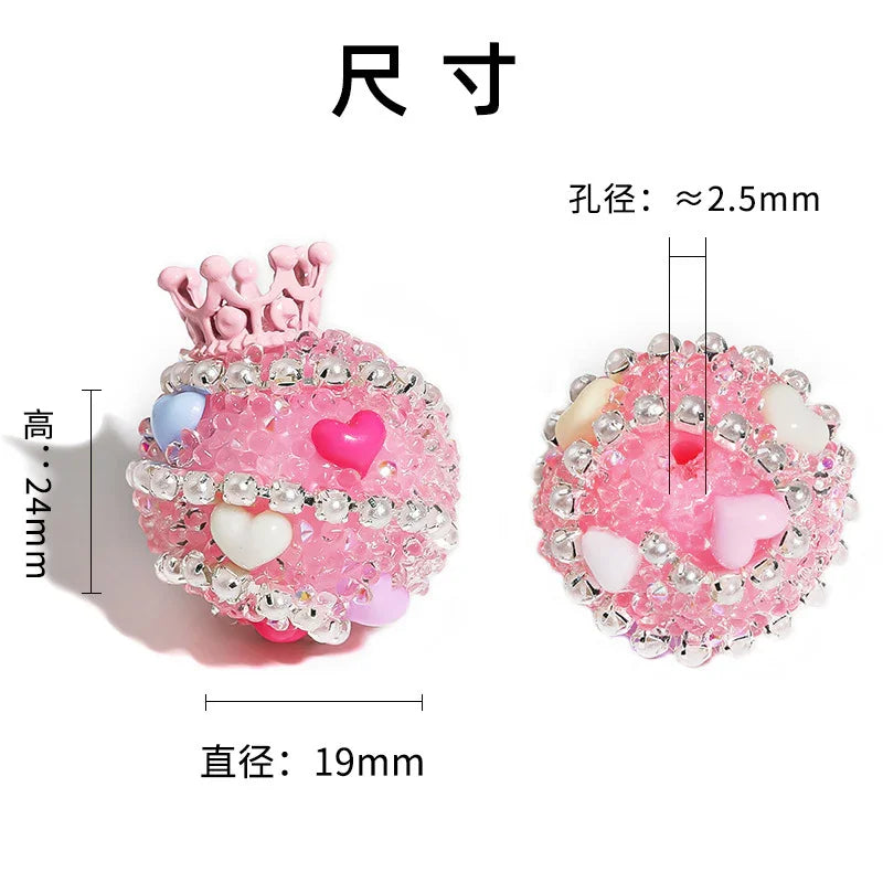 19MM Crown Sugar Beads Drill Ball Straight Hole Beads