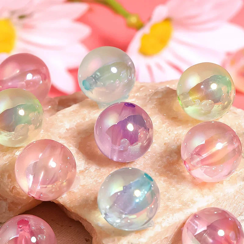 16mm Acrylic Through Hole Jelly Transparent Round Beads