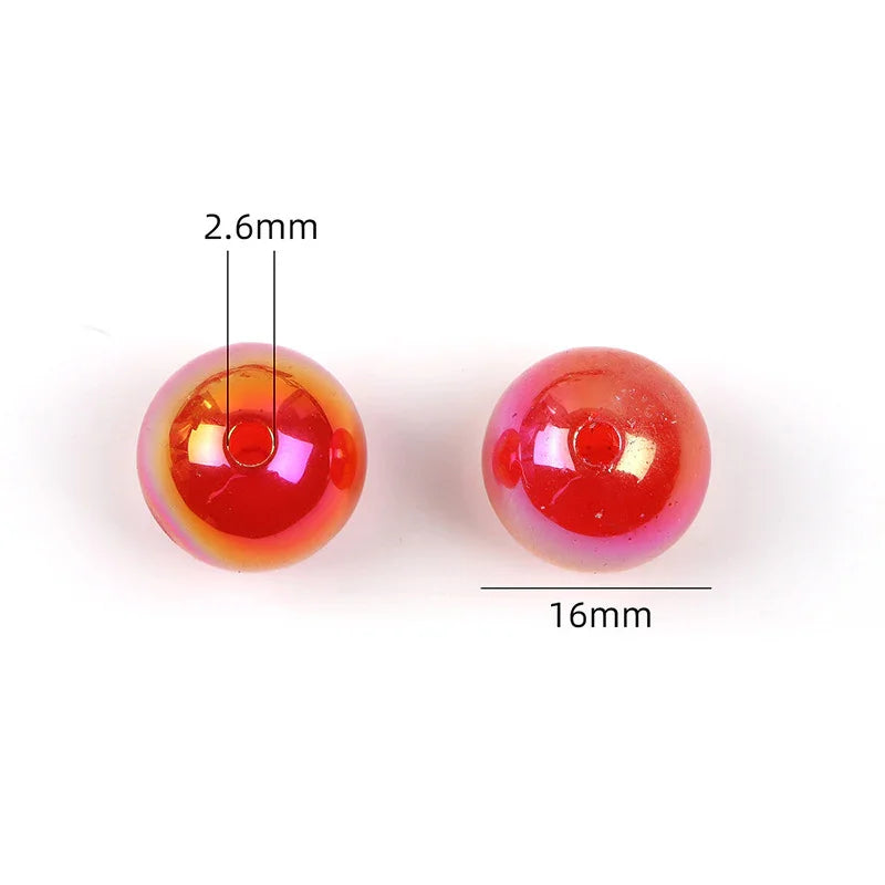 16mm Acrylic Through Hole Jelly Transparent Round Beads