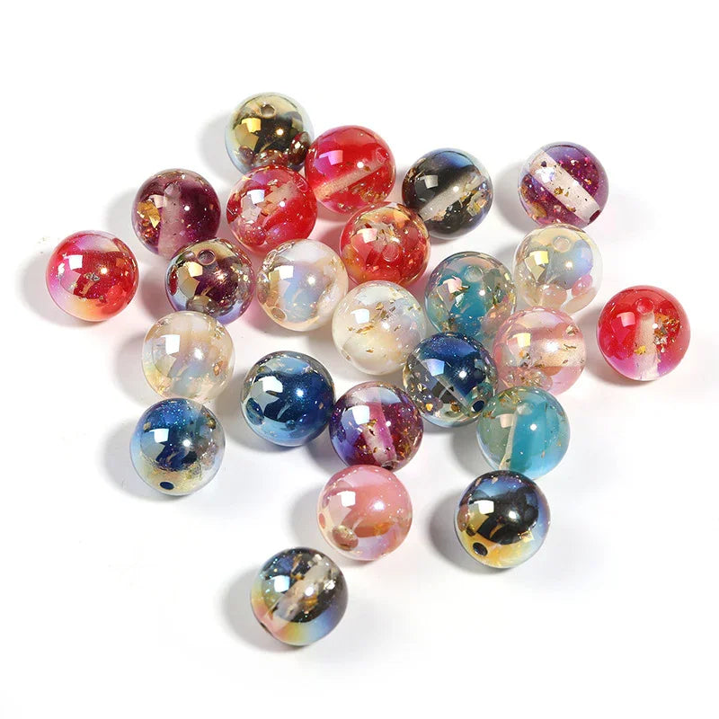 16MM Advanced Sense Broken Gold Foil Fine Flash Semi-permeable Resin Beads