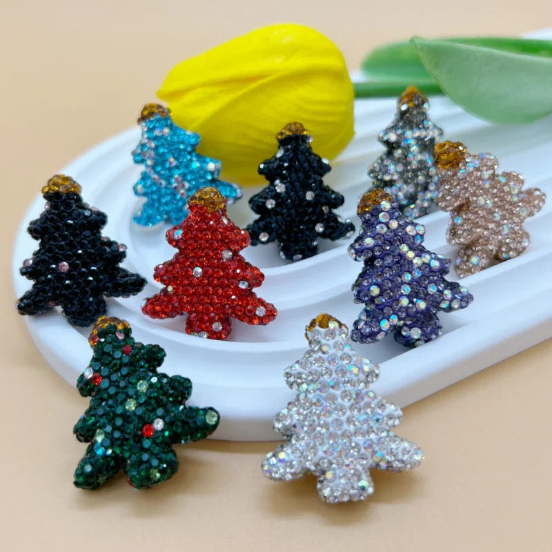 Christmas Tree Soft Clay Beads Drilled Straight Hole Beads