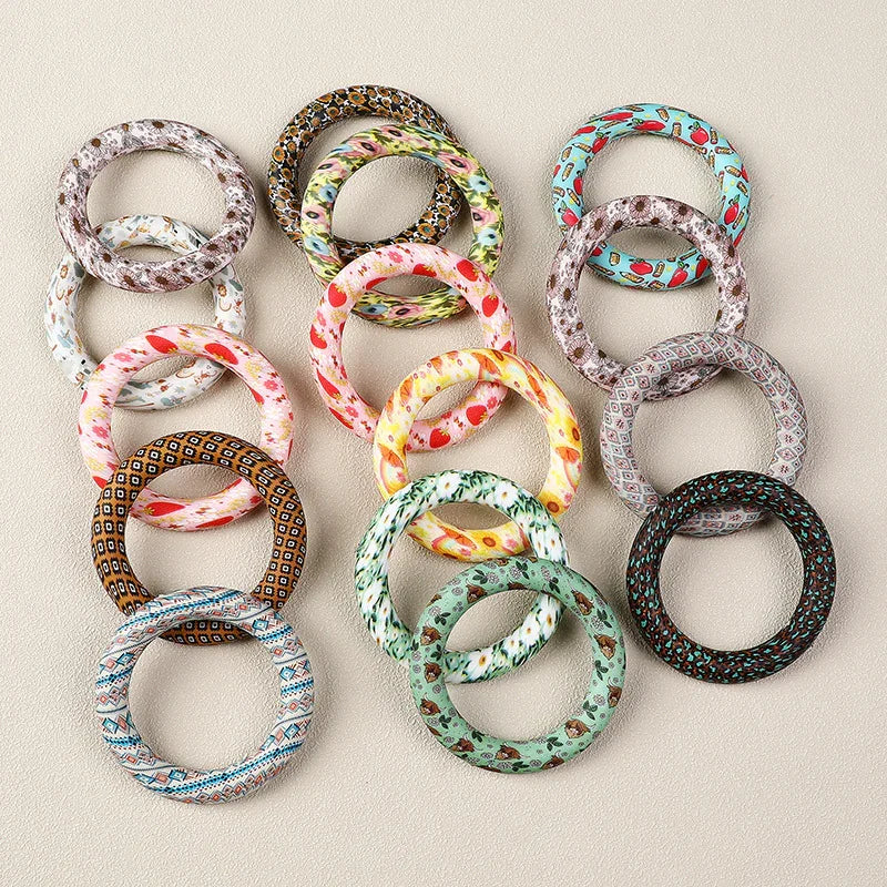 Flower Printing Silicone Circle 65mm Water Transfer Ring