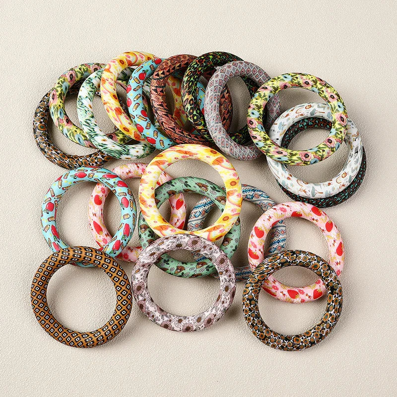 Flower Printing Silicone Circle 65mm Water Transfer Ring