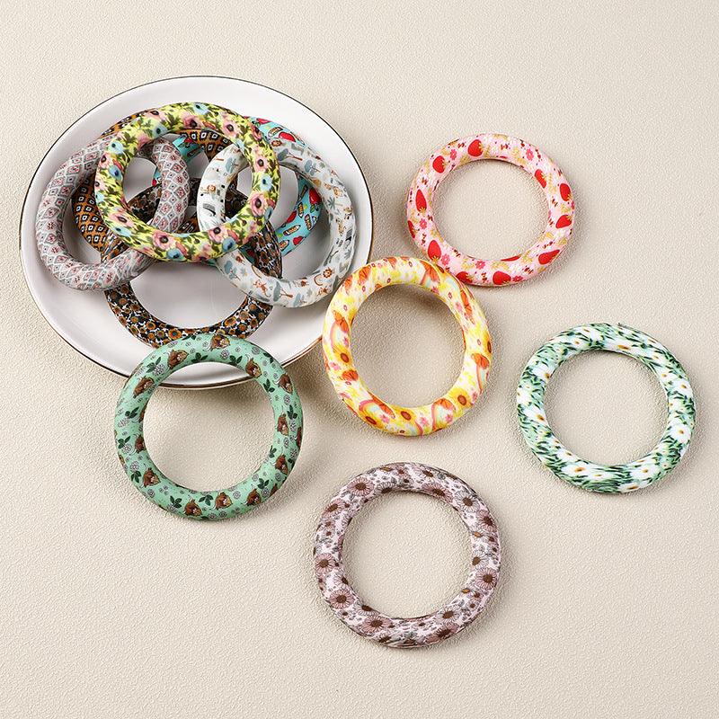 Flower Printing Silicone Circle 65mm Water Transfer Ring