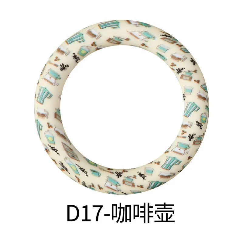Flower Printing Silicone Circle 65mm Water Transfer Ring